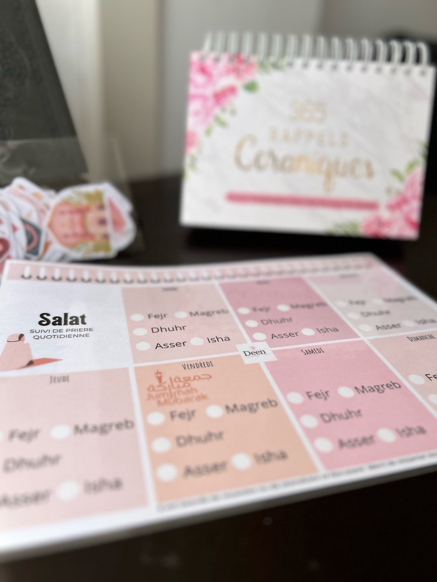 Planning quotidien de prière - Rose Format PDF