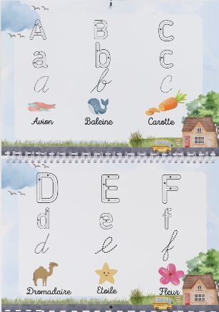 Cahier d'activité - L'alphabet en Français - Format PDF