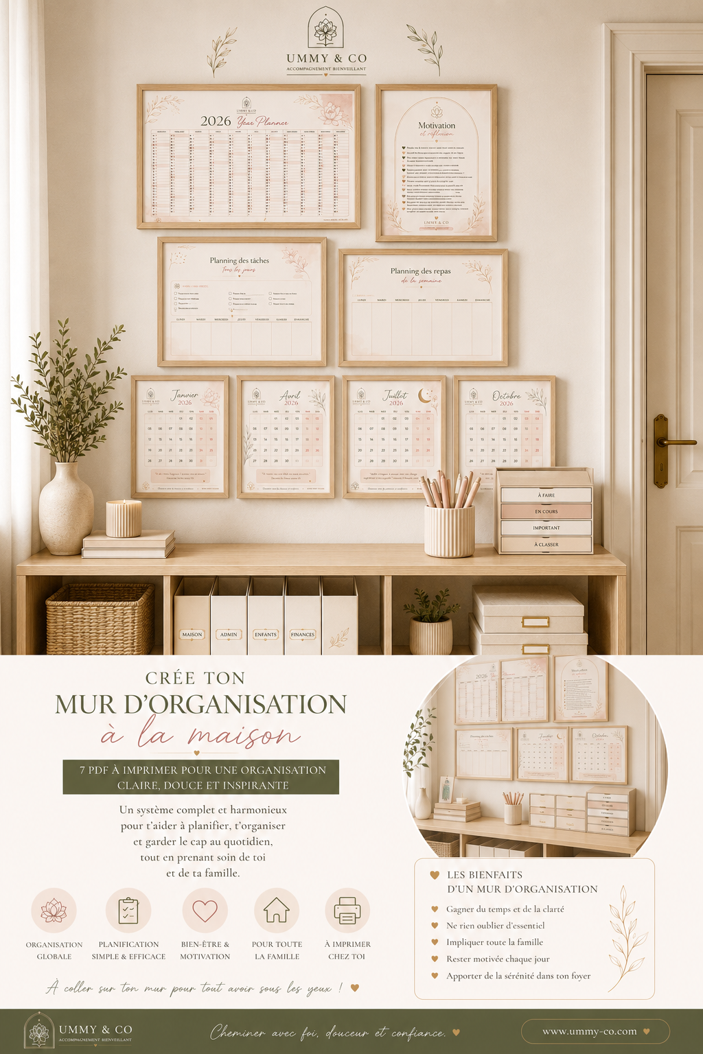 mur d organisation maison quotidien ummy&co